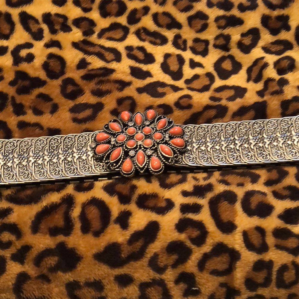 Awesome Silver Belt w/ Bejeweled Buckle - Picture 2 of 7